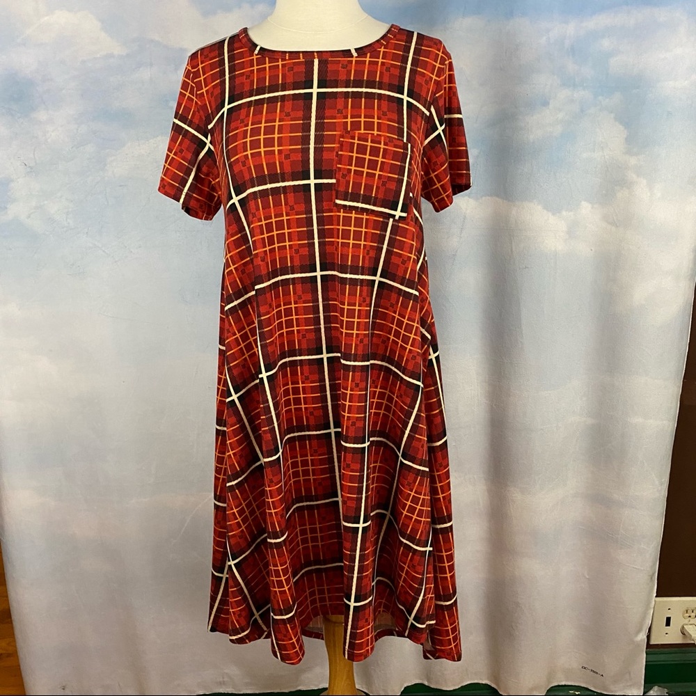 LuLaRoe Elegant Collection Plaid Carly Dress Size XXS